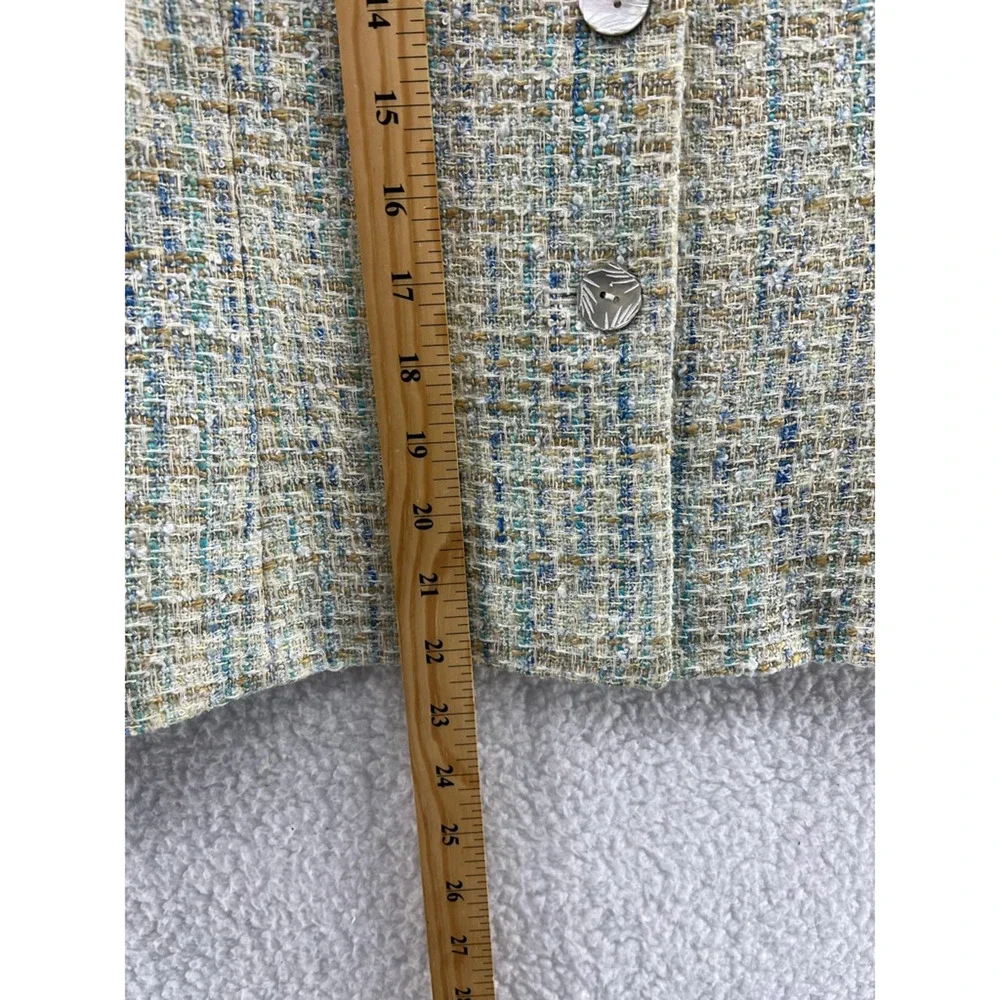 Austin Reed Womens Suit Jacket Blazer Multicolor Cotton Blend Plaid Career USA 4
